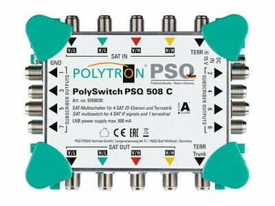 PSQ508C / Kaskaden-Multischalter PSQ-Serie 5 IN, 8 Teilnehmer, F-Anschlüsse.