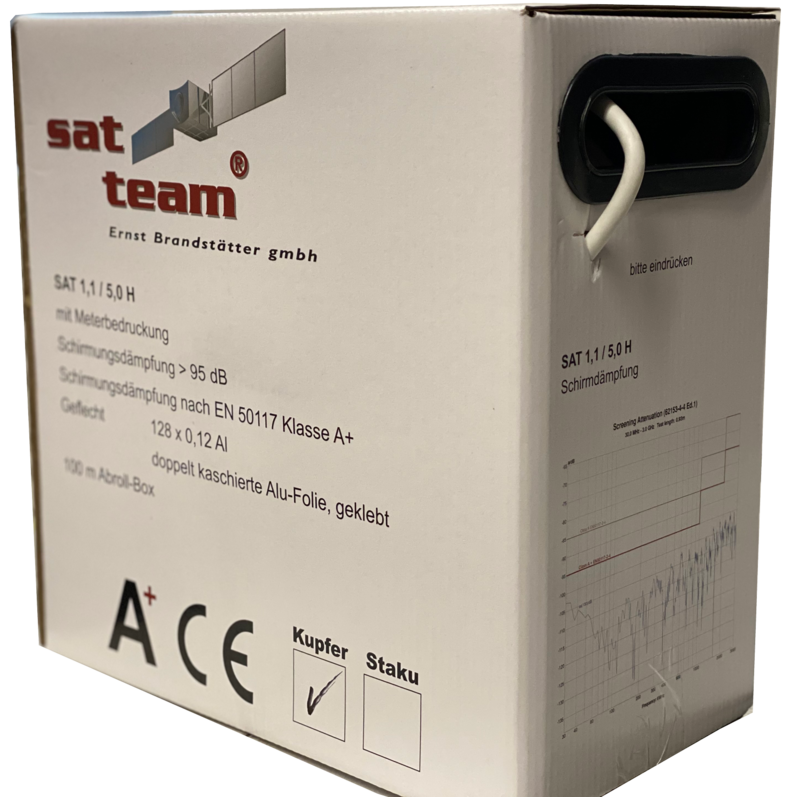 SAT1150H100 KOAXKABEL 1,1/4,8 VERKLEBT 100M EASY BOX