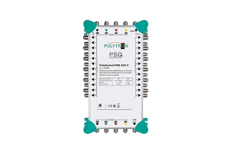 PSQ 524 C/ Kaskaden-Multischalter PSQ-Serie 5 IN, 24 Teilnehmer, F-Anschlüsse.