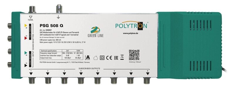 PSG 508 Q Polytron Standalonemultischalter für 8 Teilnehmer