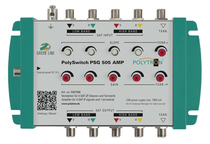 PSG 505 AMP 5/5 Linienverstärker, 21 dB Sat, 15 dB terr, inkl. Netzteil