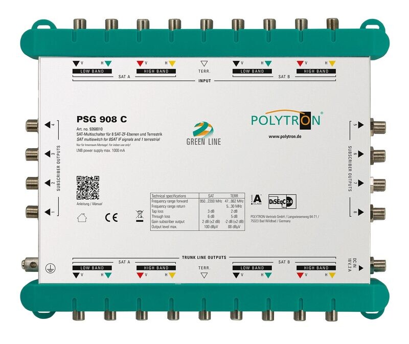 PSG 908 C Kaskaden Multischalter 9 Eingänge, 8 Ausgänge