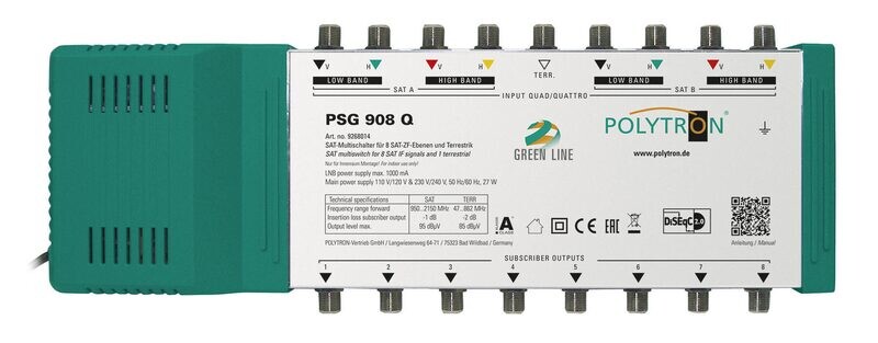 PSG 908 Q Polytron Standalonemultischalter für 8 Teilnehmer