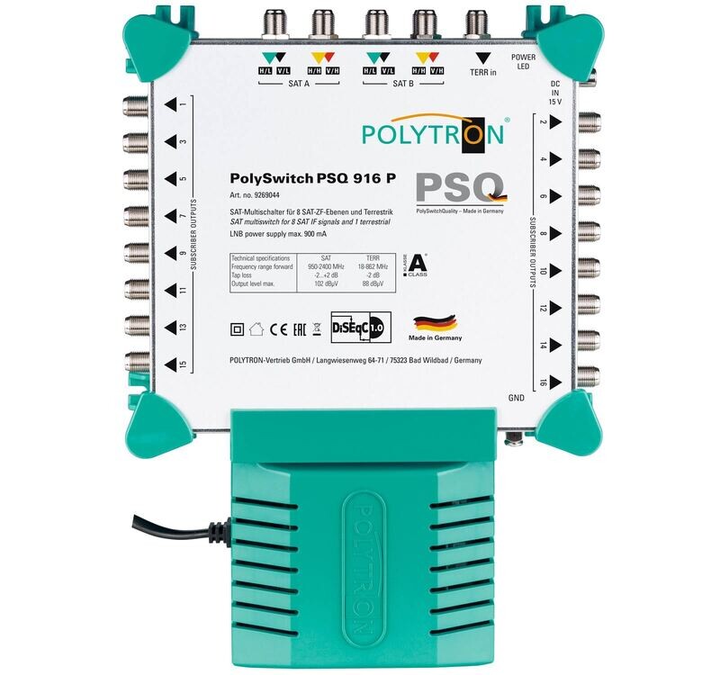 PSQ 916 P Quad tauglich Standalonemultischalter für 16 Teilnehmer