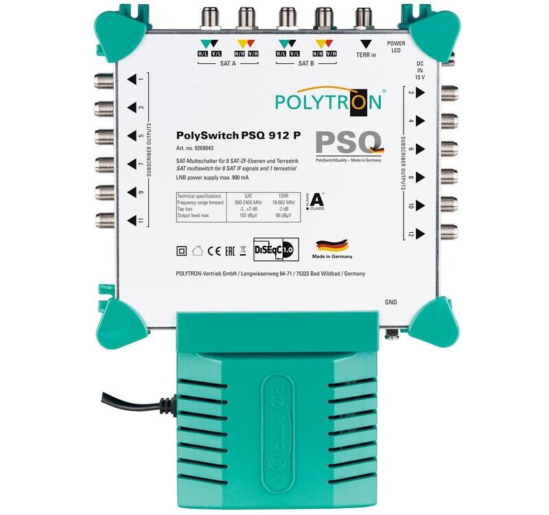 PSQ 912 P Quad tauglich Standalonemultischalter für 12 Teilnehmer