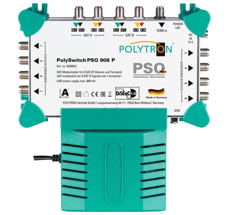 PSQ 908 P Quad tauglich Standalonemultischalter für 8 Teilnehmer