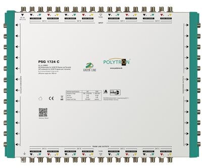 PSG 1724 C Kaskaden-Multischalter, 17 IN, 24 Teilnehmer, Green Line, F-Anschlüsse.