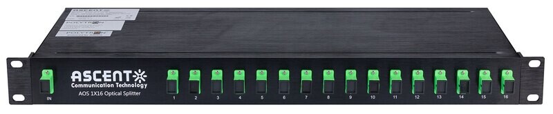 AOS-S-1-16-R
Optischer Splitter AOS-Serie 1x16, 1260-1650 nm, 1HE