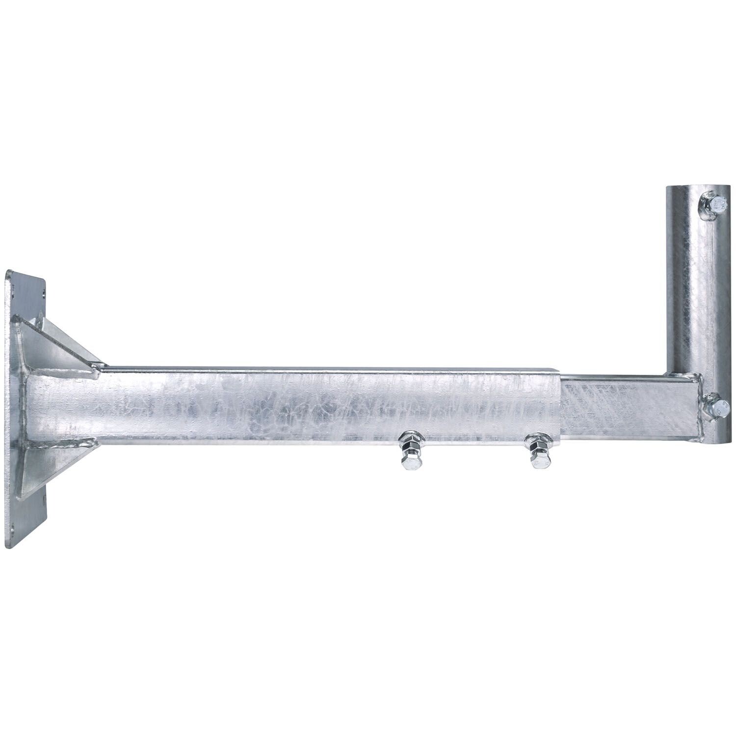 Extrem stabiler ausziehbarer XL Wandhalter aus feuerverzinktem Stahl - 60mm Rohr - ausziehbar von 53 bis 85cm - 9,15kg massiver Stahl!