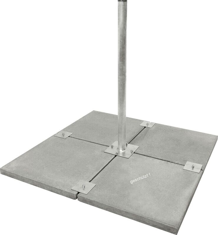 stabiler und universeller Plattenständer in hochwertig feuerverzinkter Ausführung. Für 2,3 oder 4 Stk. beliebig große Betonplatten in 4-5cm Stärke. Andere Stärken mit längeren Schrauben möglic