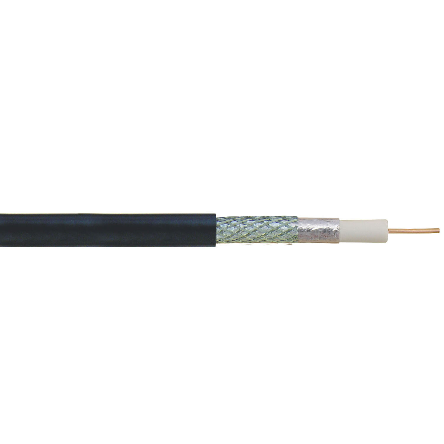 CU Koaxkabel für Feuchtraumverlegung 1,1/5,0 PE digi Mantel schwarz 100 Meter Spule