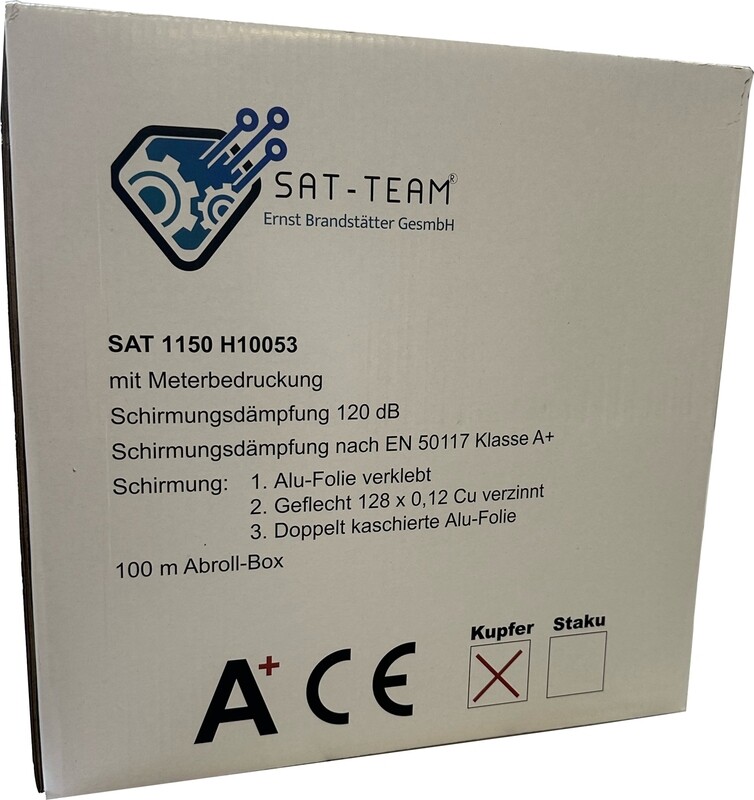 SAT1150H10053 KOAXKABEL 1,1/4,8 3-FACHVERKLEBT 100M EASY BOX