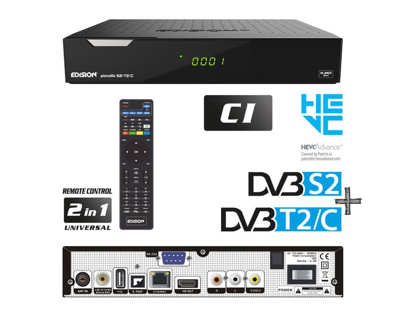 3in1 S2+T2/C Combo Receiver mit CI Schacht