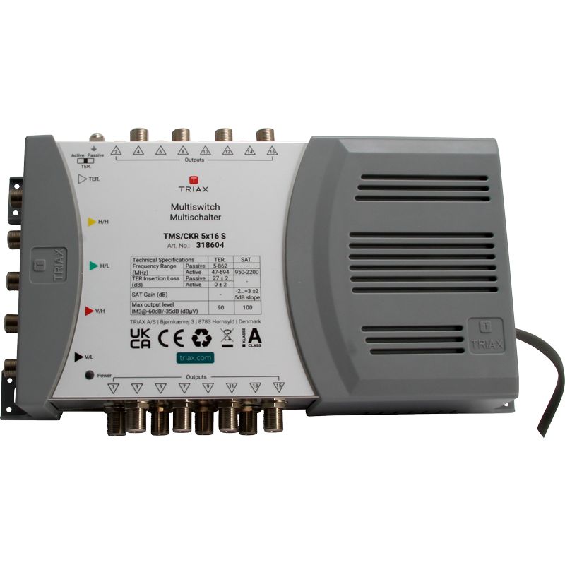 Triax TMS/CKR 5×16 S, 5 Eingänge, 16 Ausgänge, Quad+Quattro LNB-Unterstützung