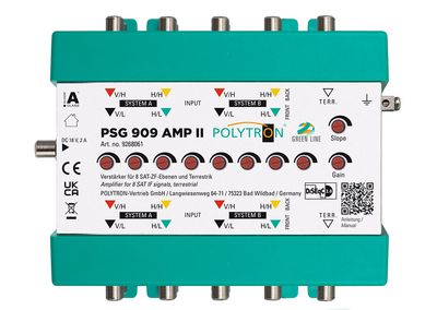 PSG 909 AMP II 9/9 Linienverstärker, 15-24 dB Sat, 17 dB terr., inkl. Netzteil