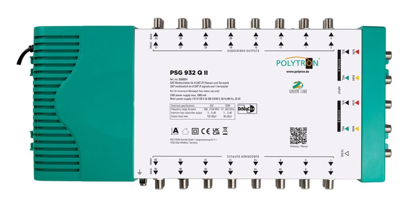 PSG 932 Q II Polytron Standalonemultischalter für 32 Teilnehmer