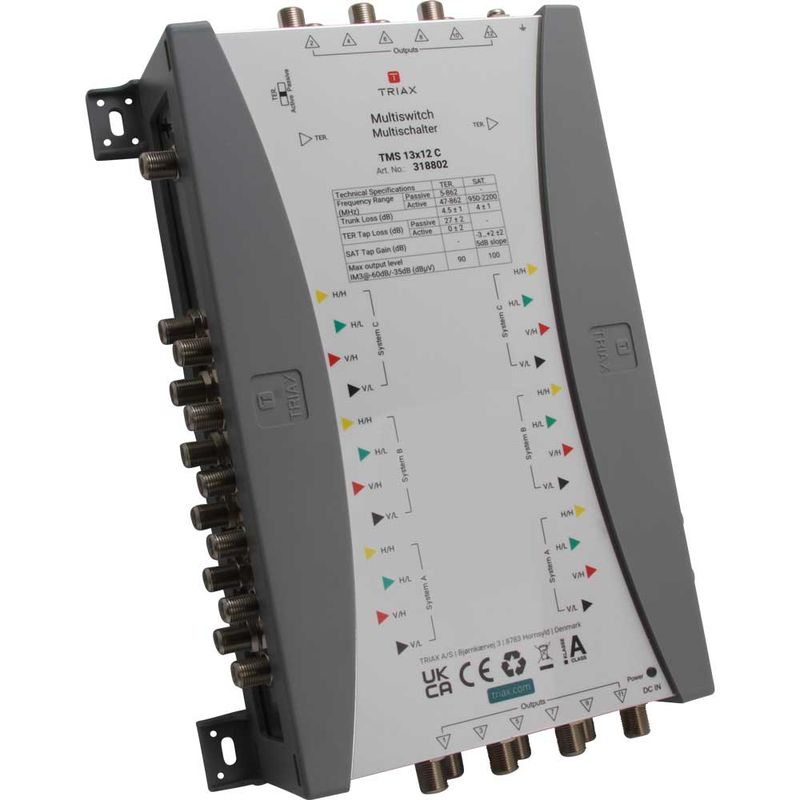 Triax TMS 13x12 C / 12 SAT + 1 terr. Eingang, 12-fach, ext. Netzteil, terr. aktiv/passiv