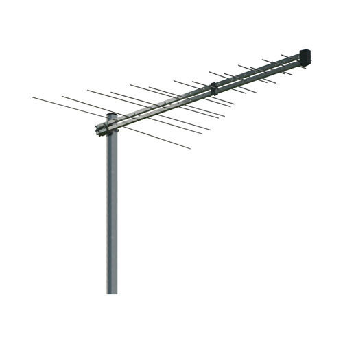 Logarithmisch-periodische Antenne vormontiert mit F-Anschluss.