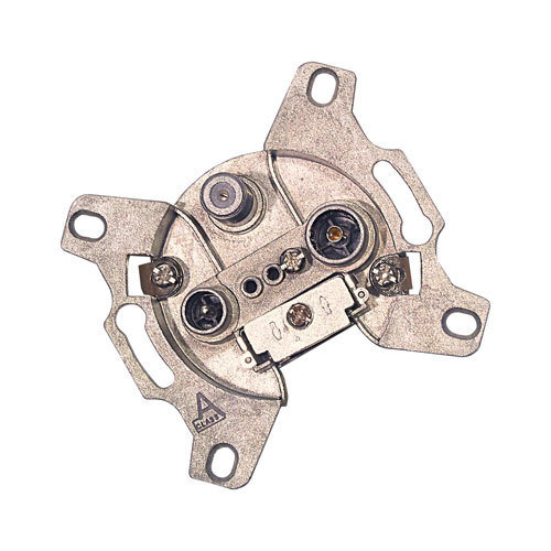 SAT - Durchgangsdose 10 dB 5-2150 Mhz ohne DC Durchlass mit Abdeckung und Rahmen.