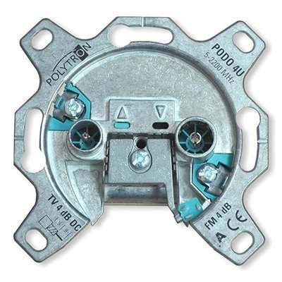 Einzeldose 5-68 MHz/118-860 MHz STECK-LÖSEKLEMME FÜR INNENLEITER ohne Abdeckung und Rahmen.