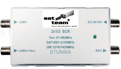 STUNIKA - Einkabel Aufstecklösung 2 x 1/2 SCR (Satelliten Kanal Router)Standard-EN 50494
