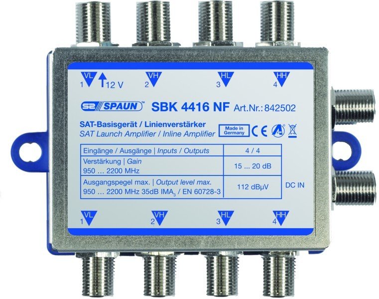 SPAUN Mini Serie - Kaskadierbarer Basis-Verstärker / 4 SAT-ZF Eingänge inkl. Netzteil !