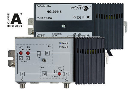 1 GHz-Hausanschlussverstärker mit integriertem Rückkanal, Einstellungen über Drehregler