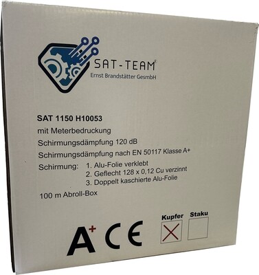 SAT1150H10053 KOAXKABEL 1,1/4,8 3-FACHVERKLEBT 100M EASY BOX