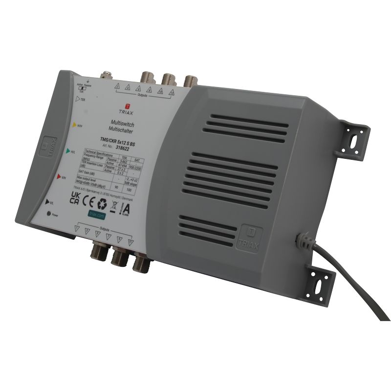 Triax TMS/CKR 5×12 S, 5 Eingänge, 12 Ausgänge, Quad+Quattro LNB-Unterstützung