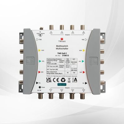 Triax TMS 5×8 C, 5 Eingänge, 8 Ausgänge, Kaskadenmultischalter