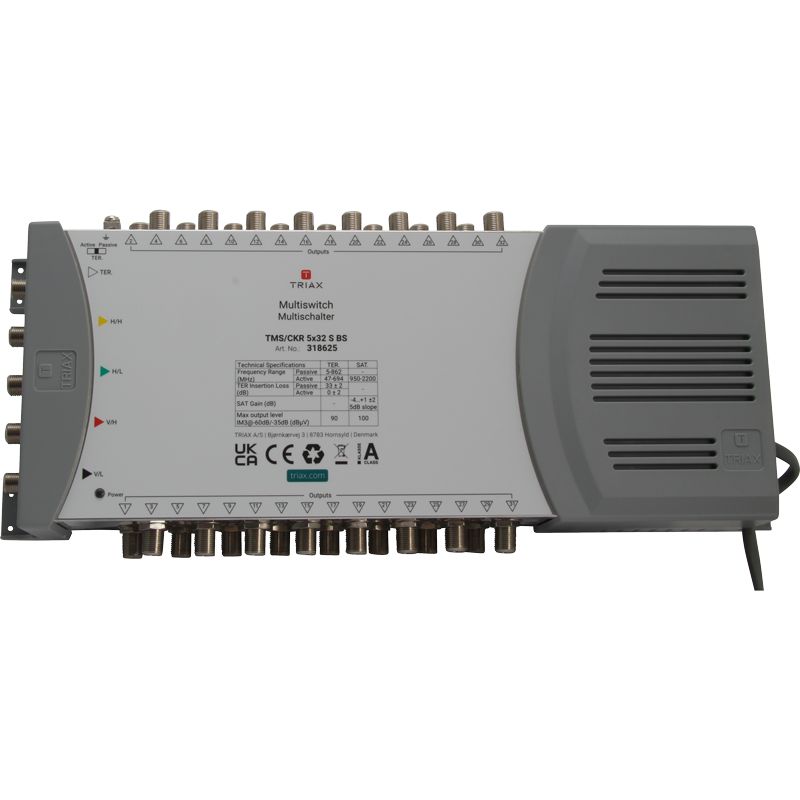 Triax TMS/CKR 5×32 S, 5 Eingänge, 32 Ausgänge, Quad+Quattro LNB-Unterstützung
