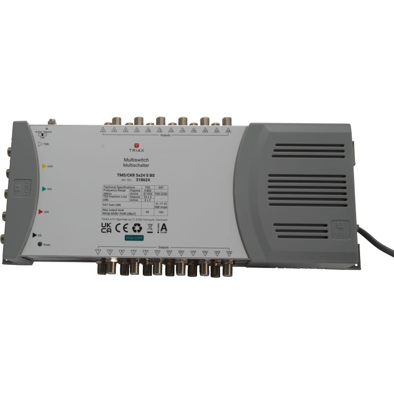 Triax TMS/CKR 5×24 S, 5 Eingänge, 24 Ausgänge, Quad+Quattro LNB-Unterstützung