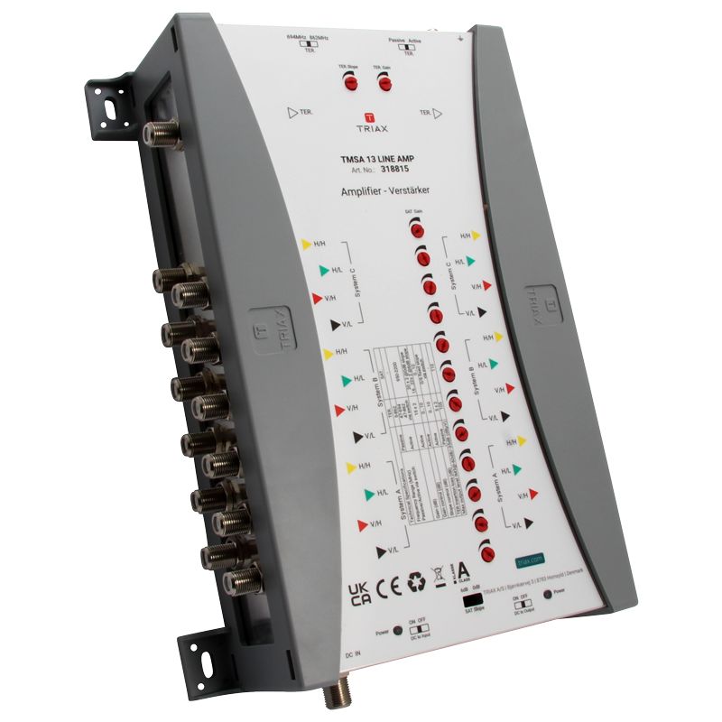 Triax Vor-/Nach-Verstärker für TMS/CKR 13 x, 13 in/out, Verstärkung 10-20 dB regelbar, exklusive Netzteil