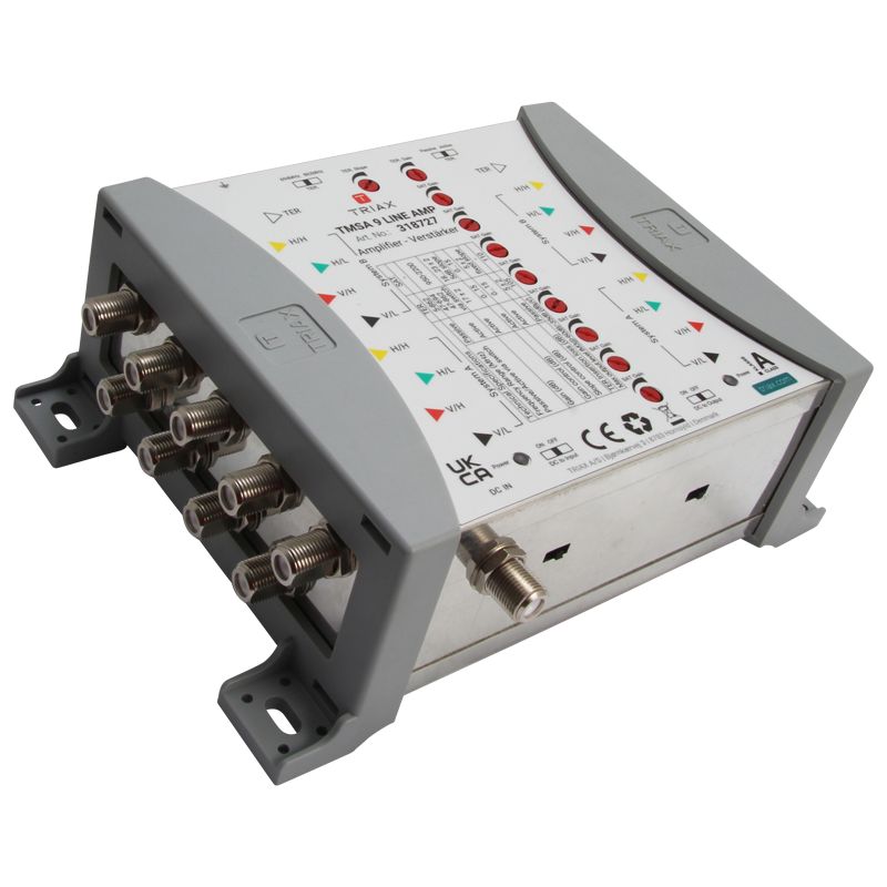 Triax Vor-/Nach-Verstärker für TMS/CKR 9x, 9 in/out, Verstärkung 5-20 dB regelbar, exklusive Netzteil