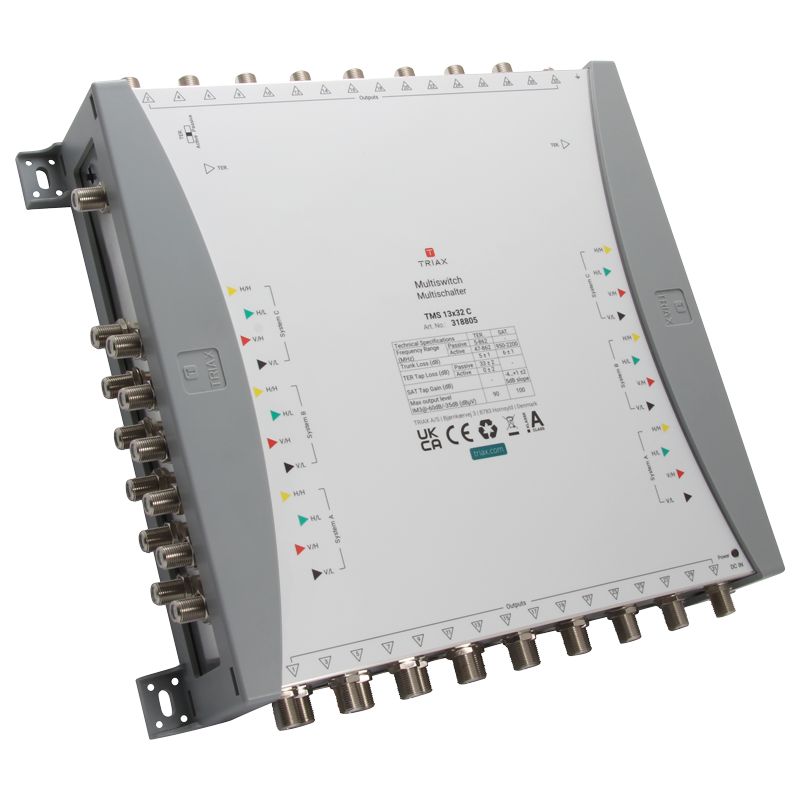 Triax TMS 13x32 C / 12 SAT + 1 terr. Eingang, 32-fach, ext. Netzteil, terr. aktiv/passiv