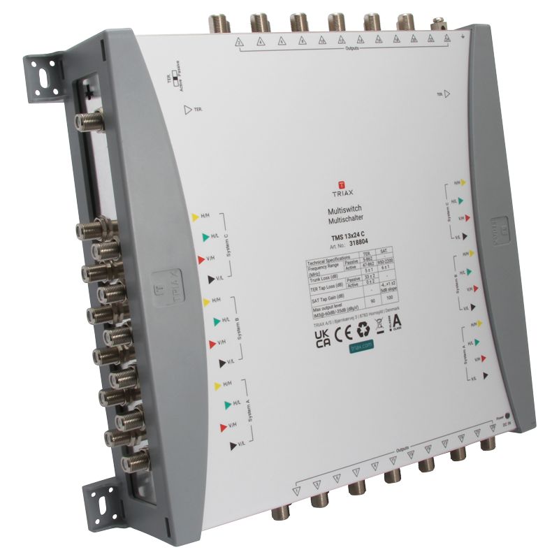 Triax TMS 13x24 C / 12 SAT + 1 terr. Eingang, 24-fach, ext. Netzteil, terr. aktiv/passiv