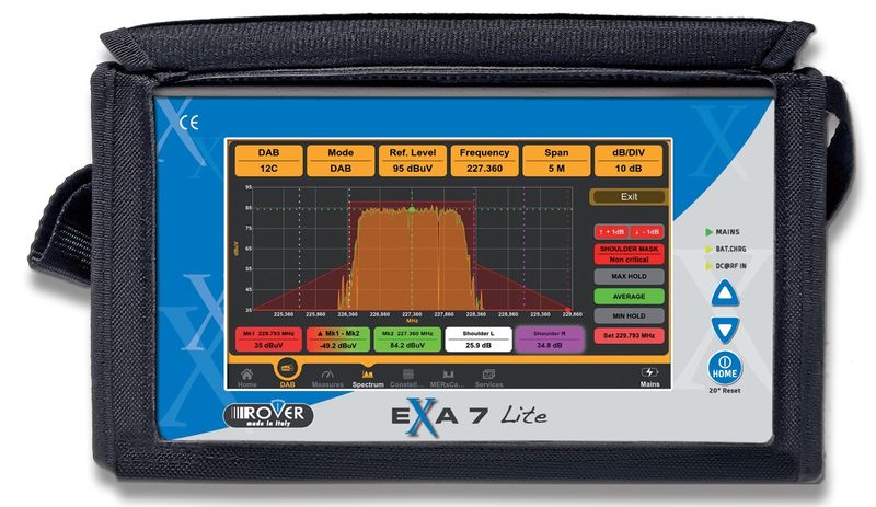 EXA 7 Lite ULTRA PROFESSIONELLER HD TABLET ANALYSER FÜR SAT/TV/CATV mit 7" TOUCHSCREEN