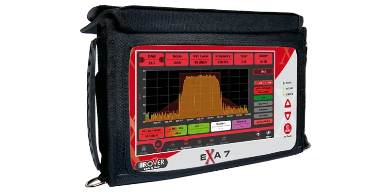 EXA 7 Professionelles Instrument: Radio, TV, SAT, IP, TVCC, WiFi, Telekommunikation mit 7" TOUCHSCREEN