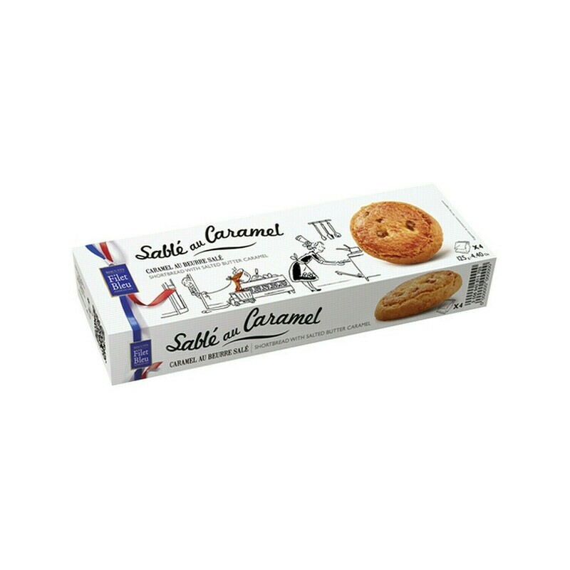Filet Bleu Shortbread Cookies with Salted Butter Caramel France 4.4oz