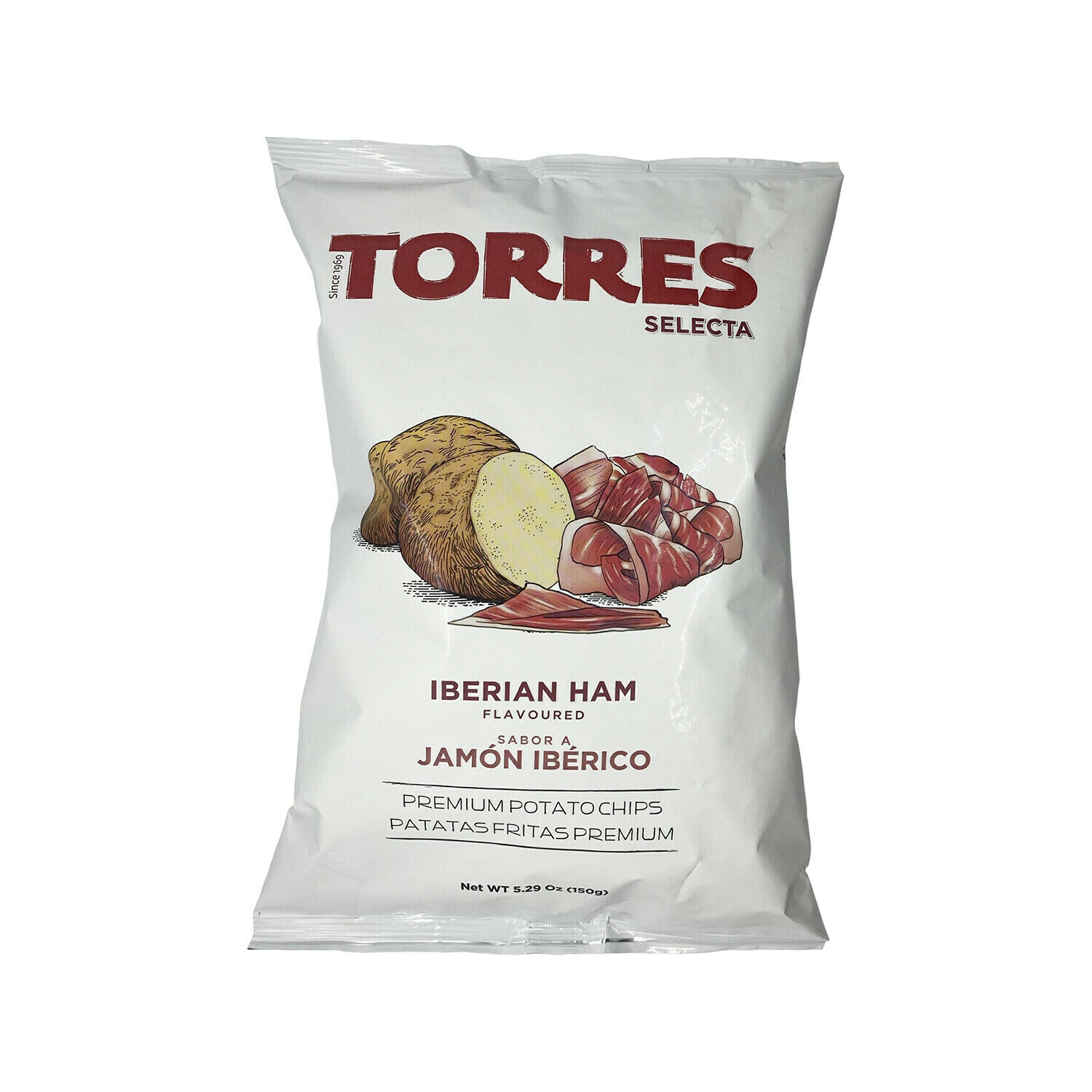 Torres Premium Potato Chips with Jamon Iberico Ham 5.29oz Spain