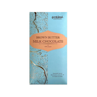 French Broad Brown Butter 45% Milk Chocolate 60g Asheville NC