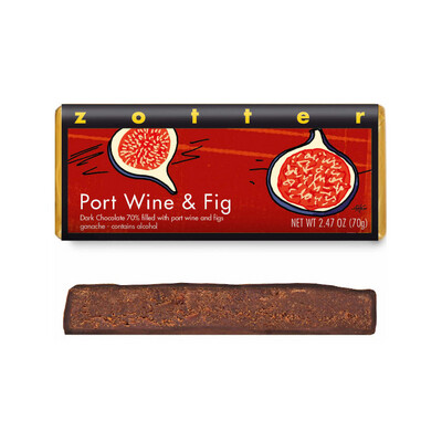 Zotter Port Wine & Fig Dark Chocolate 2.47oz Austria