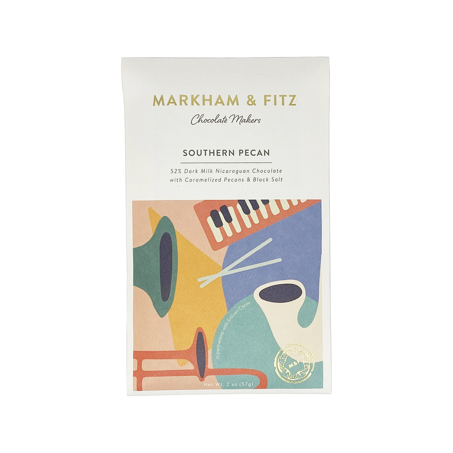 Markham & Fitz Southern Pecan 52% Chocolate Nicaragua 2oz