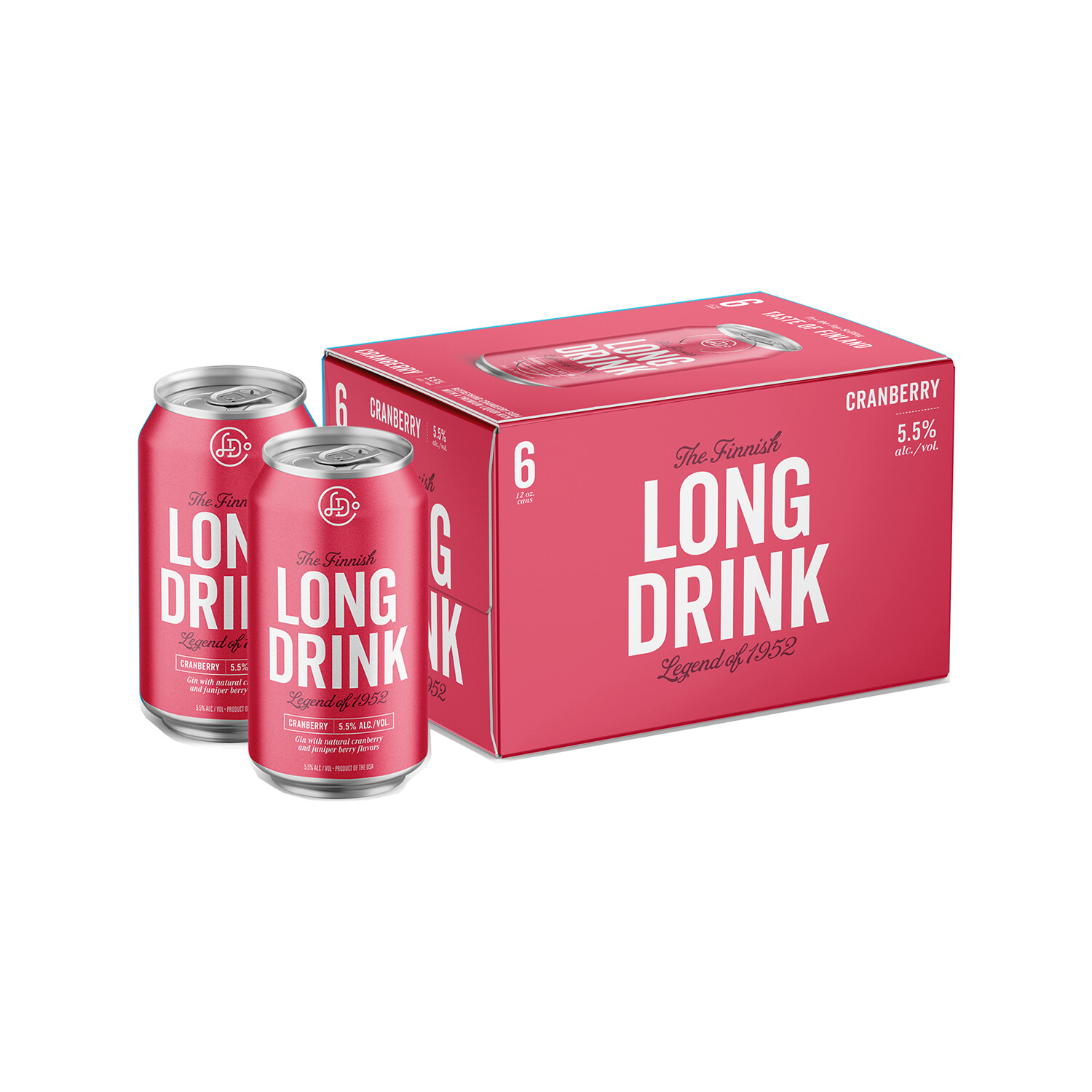Long Drink Cranberry Soda Can 5.5% 12oz x 6pk