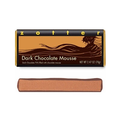 Zotter 70% Dark Chocolate Filled With Mousse 70g Austria