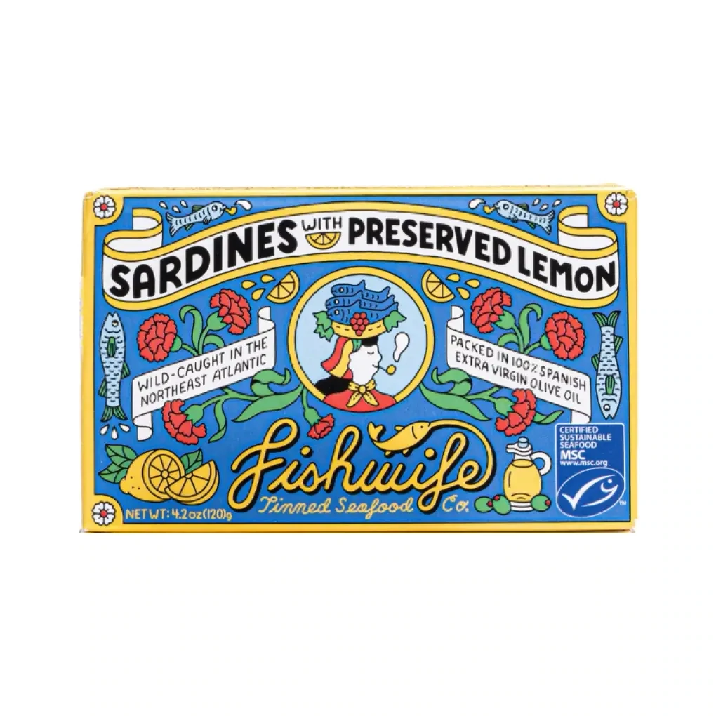 Fishwife Tinned Seafood Co. Sardnes With Preserved Lemon 4.2oz