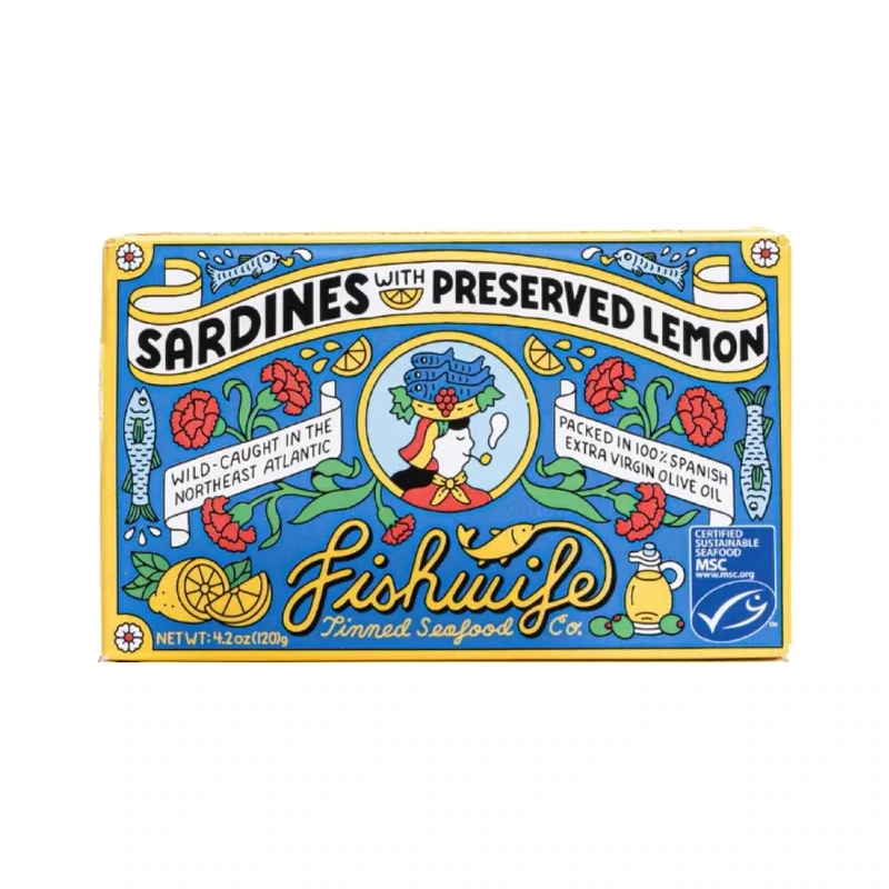 Fishwife Tinned Seafood Co. Sardnes With Preserved Lemon 4.2oz