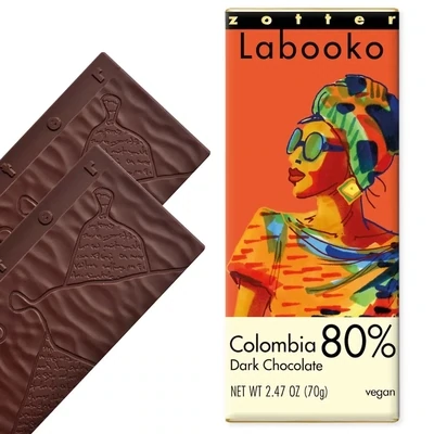 Zotter 80% Dark Chocolate 2.47oz Columbia