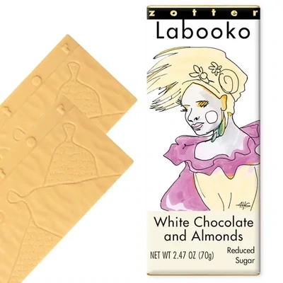 Zotter White Chocolate And Almonds Reduced Sugar 2.47oz