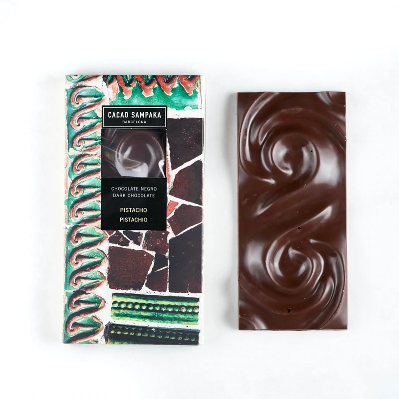 Cacao Sampaka 44% Dark Chocolate With Pistachio 75g Barcelona